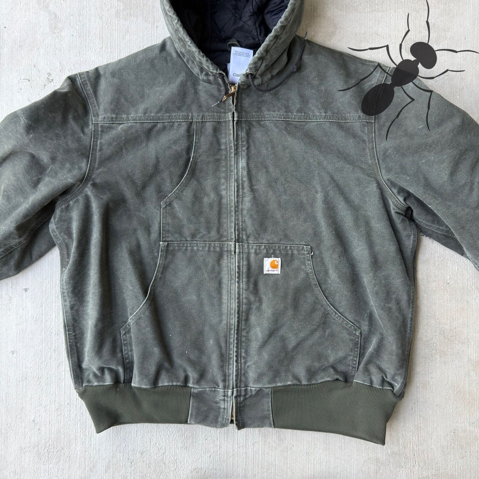 Carhartt × Vintage Carhartt J244 MOS faded green hooded work wear jacket Size US XL / EU 56 / 4 - 3 Thumbnail