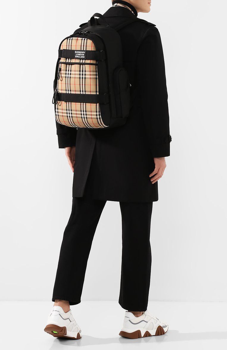 Burberry Large Utility Cooper Backpack Check Beige 8023640 Size ONE SIZE - 19 Thumbnail