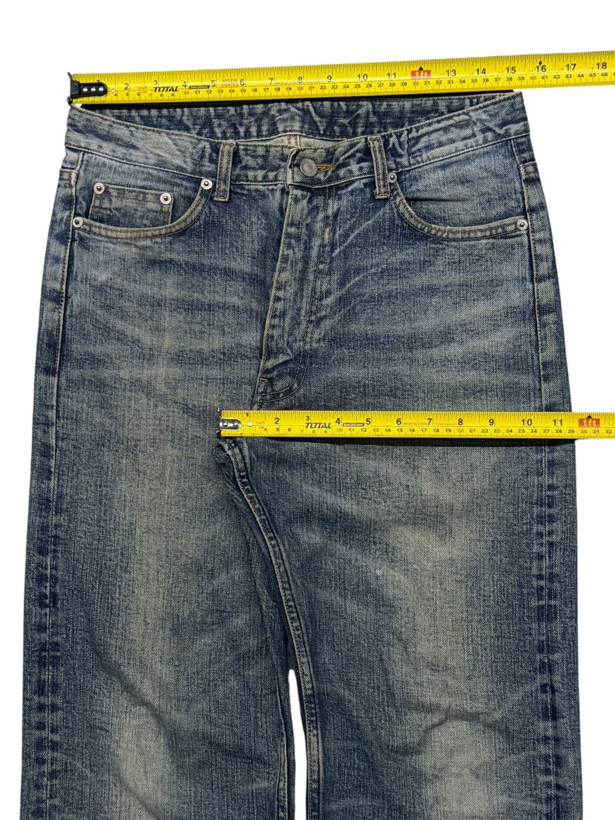 Japanese Brand Vintage Absolut Jeans | Vintage Faded Wash Straight Fit | 30 Size US 30 / EU 46 - 15 Thumbnail