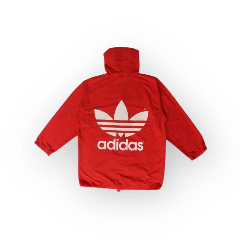 Red adidas jacket with hood deals