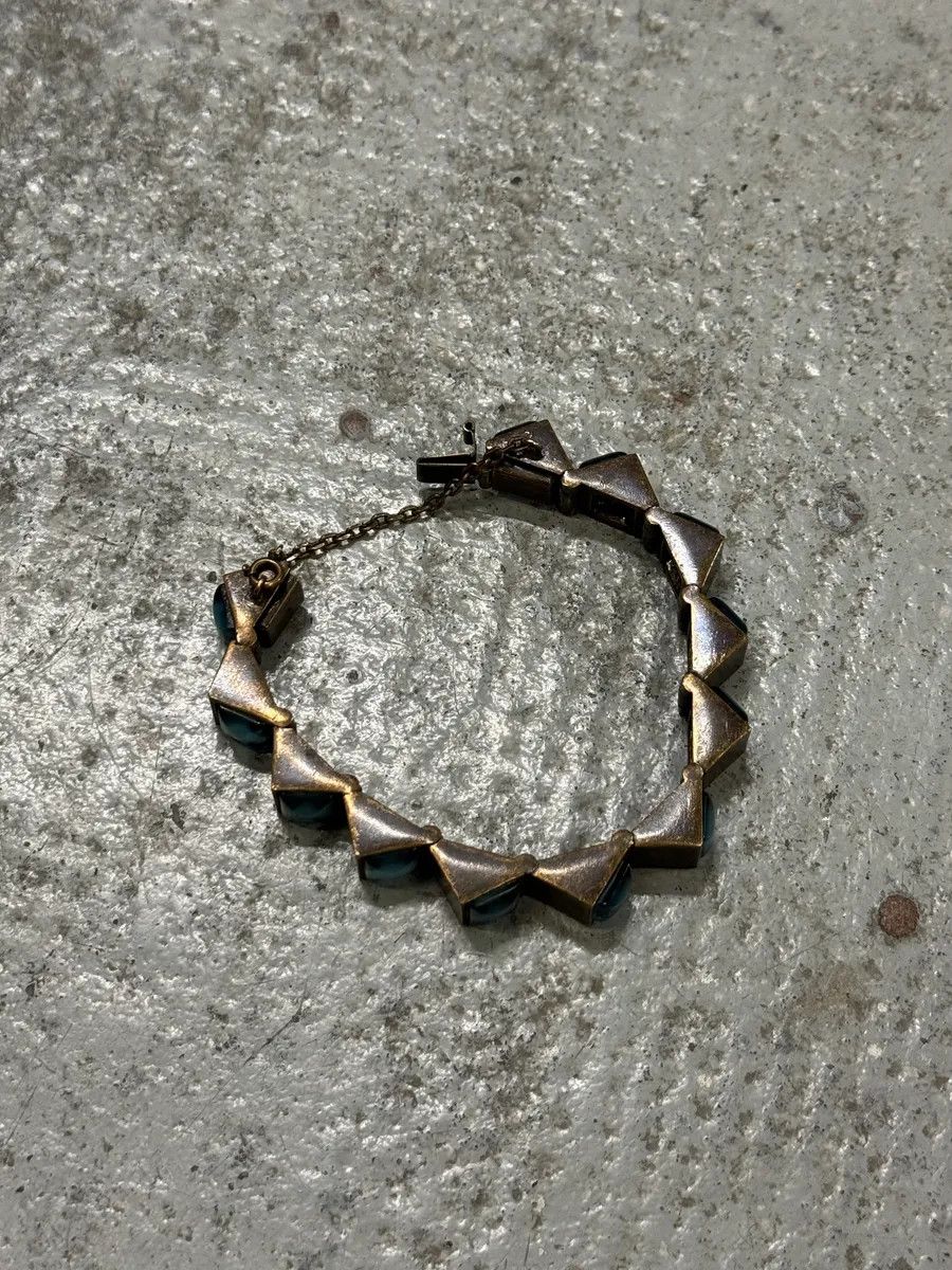 Jean Paul Gaultier 1990s Jean Paul Gaultier Blue Faceted Stone Bracelet Size ONE SIZE - 3 Thumbnail