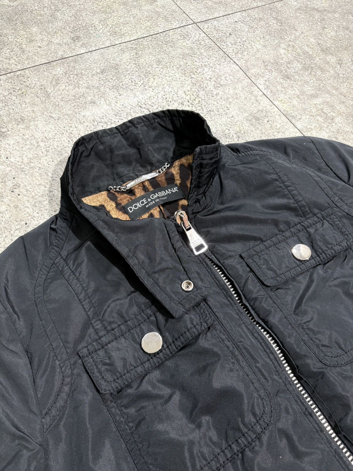 Dolce & Gabbana Dolce & Gabbana Leopard Lined Field Jacket / Safari Jacket Size S / US 4 / IT 40 - 1 Thumbnail
