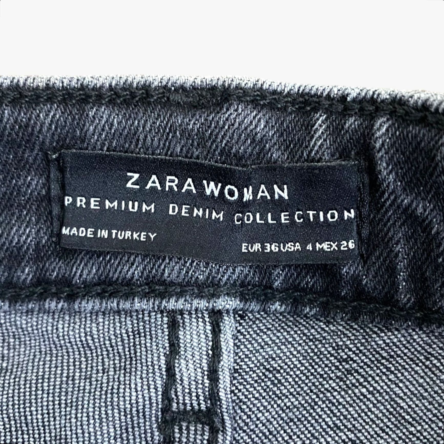 Zara Zara High Waist Skinny Jeans Womens 4 Black Dark Wash Faded Denim Raw Hem Jeans Size 27" / US 4 / IT 40 - 8 Thumbnail