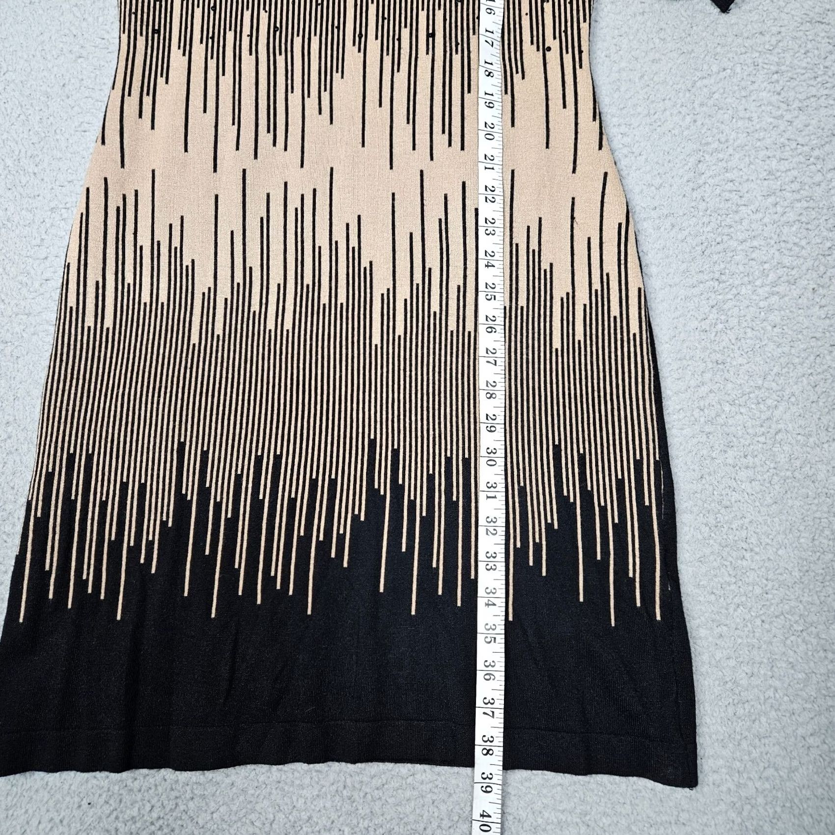 Vintage Allison Brittney Women's Dress Sweater Sleeve Elbow Drip Ombre Black Beige Sz S Size S / US 4 / IT 40 - 4 Thumbnail