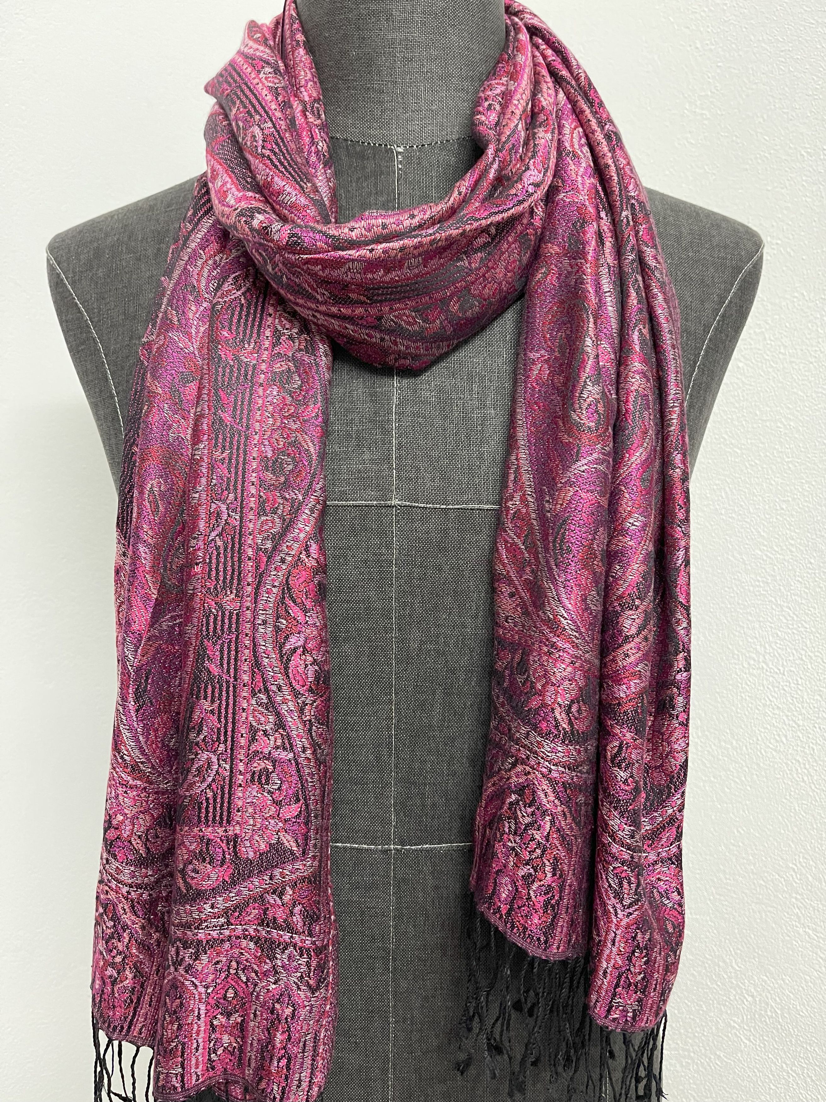 Vintage Vintage Big Size Scarves, Large-Sized Wrap Scarf - 6083 Size ONE SIZE - 6 Thumbnail