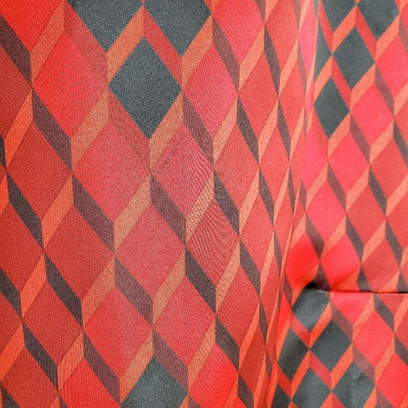 Longchamp Longchamp Red Black Diamond Print Sheath Shift Mini Dress M Size M / US 6-8 / IT 42-44 - 5 Thumbnail