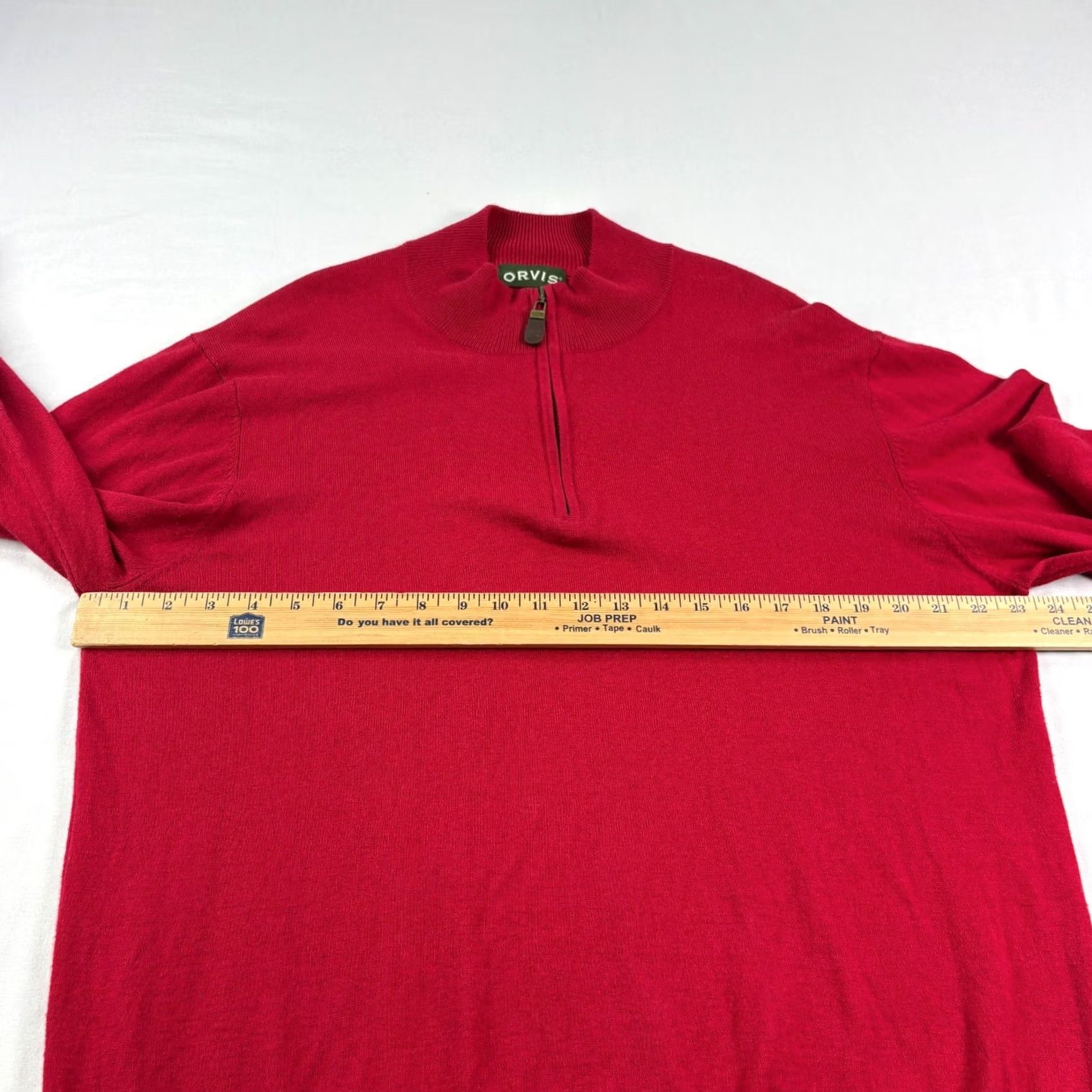 Orvis Orvis Sweater Mens L Red 1/4 Zip Pullover Cotton Silk Blend Stretch Preppy Size US L / EU 52-54 / 3 - 5 Thumbnail