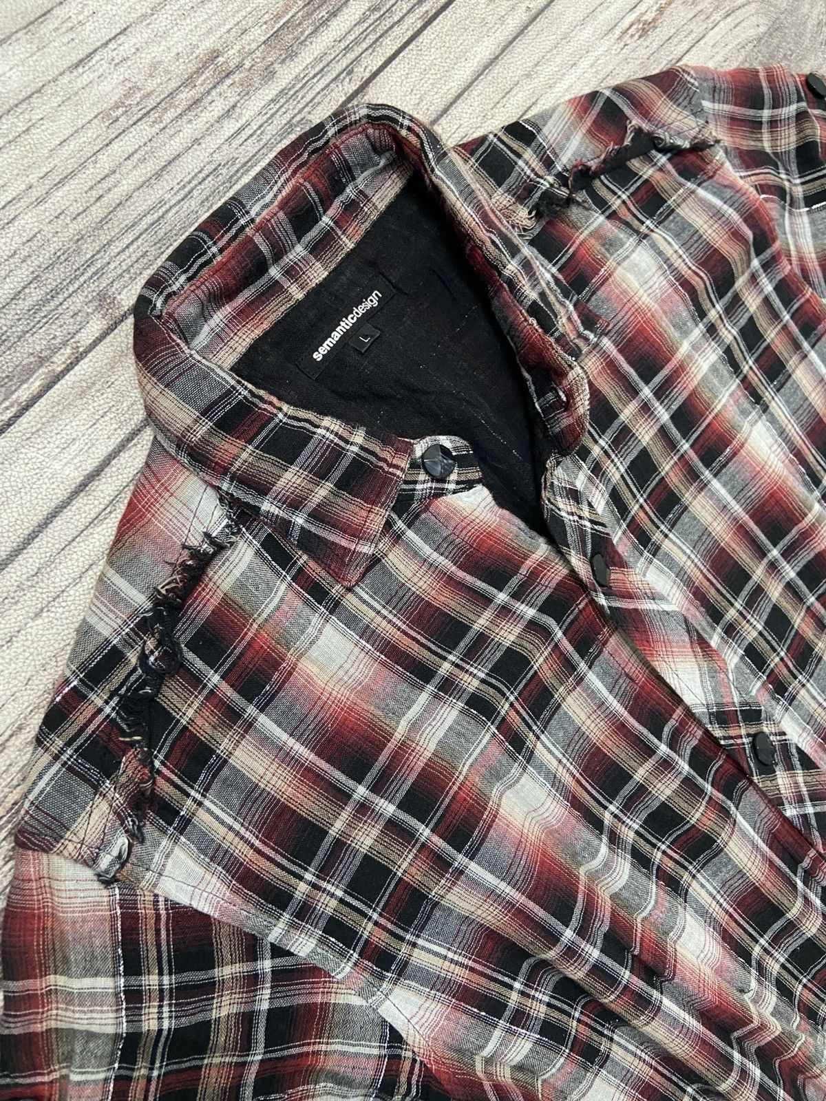 If Six Was Nine × Le Grande Bleu (L.G.B.) × semanticdesign Rare 2000s Semantic Design Asymetric Midi Plaid Dress Size M / US 6-8 / IT 42-44 - 6 Thumbnail