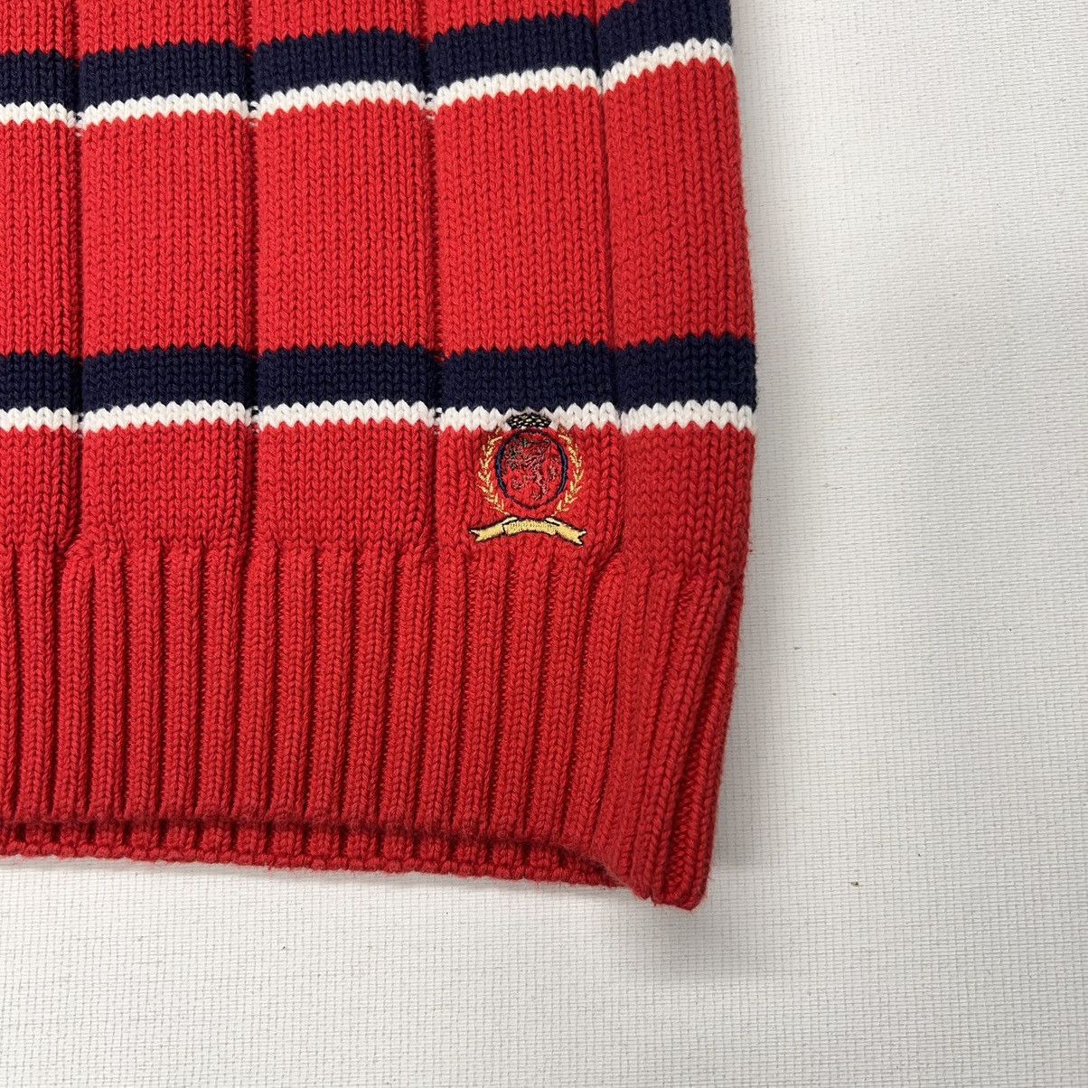 Tommy Hilfiger × Vintage VTG Tommy Hilfiger Sweater Vest Red Striped V-Neck Knit Size US M / EU 48-50 / 2 - 2 Thumbnail