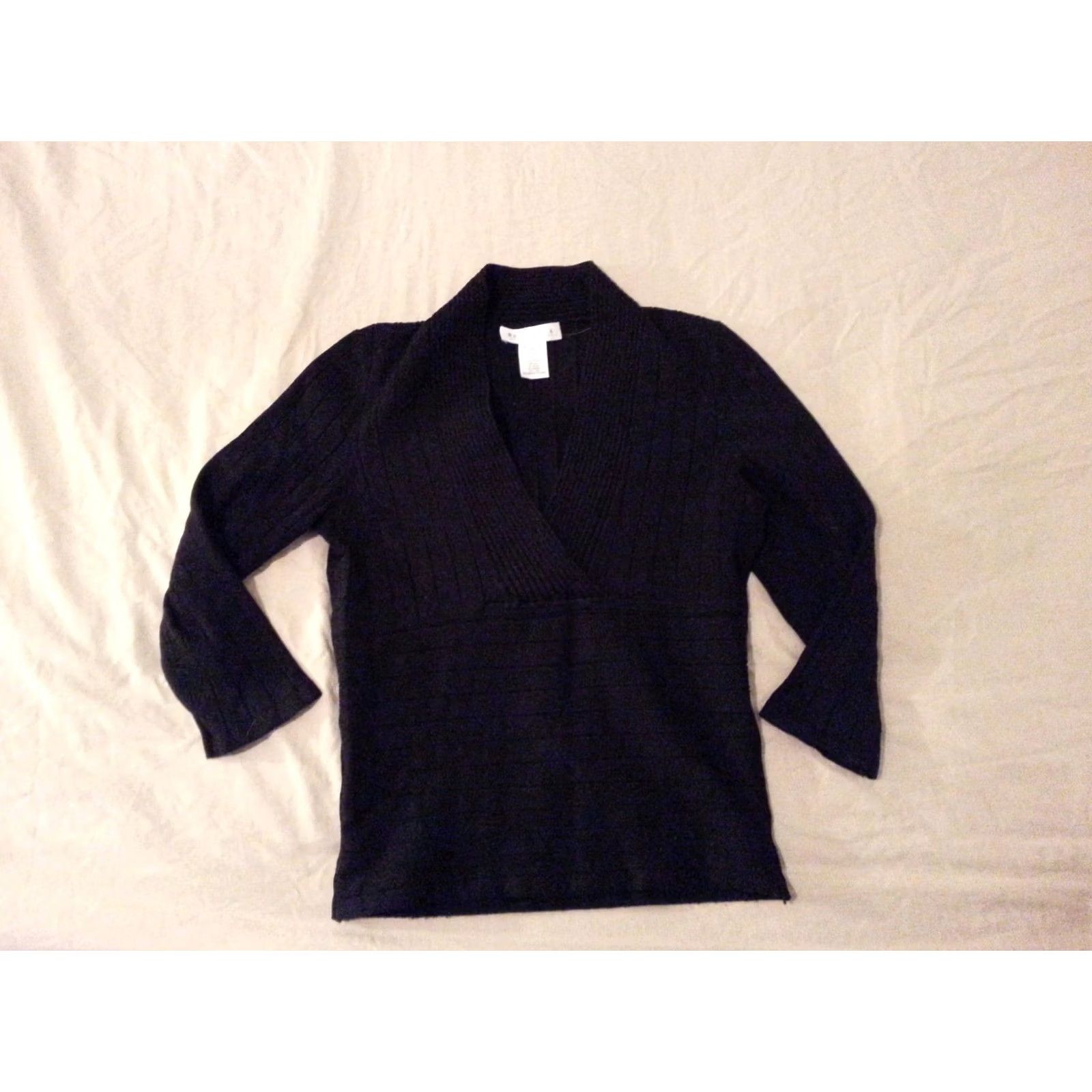White House Black Market White House Black Market Sweater Small Black Cotton Womens Size S / US 4 / IT 40 - 2 Thumbnail