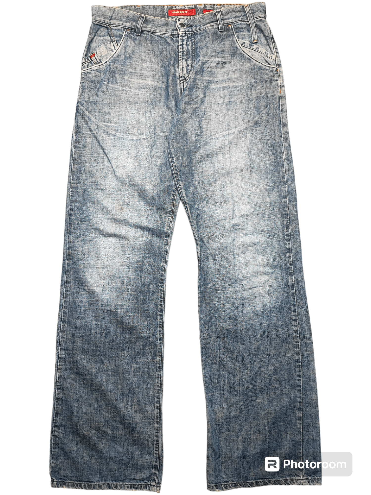 Jean Miss Sixty Bootcut Vintage Washed Flared Jeans Y2K Size 31" - 1 Thumbnail