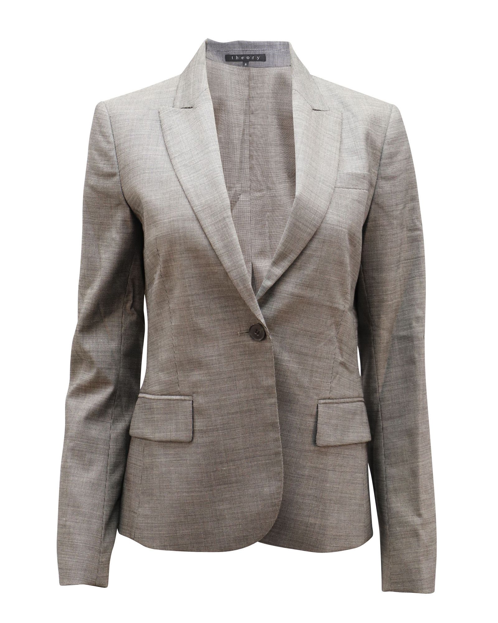 Theory Theory Houndstooth Suit Jacket in Black Wool Size M / US 6-8 / IT 42-44 - 1 Thumbnail