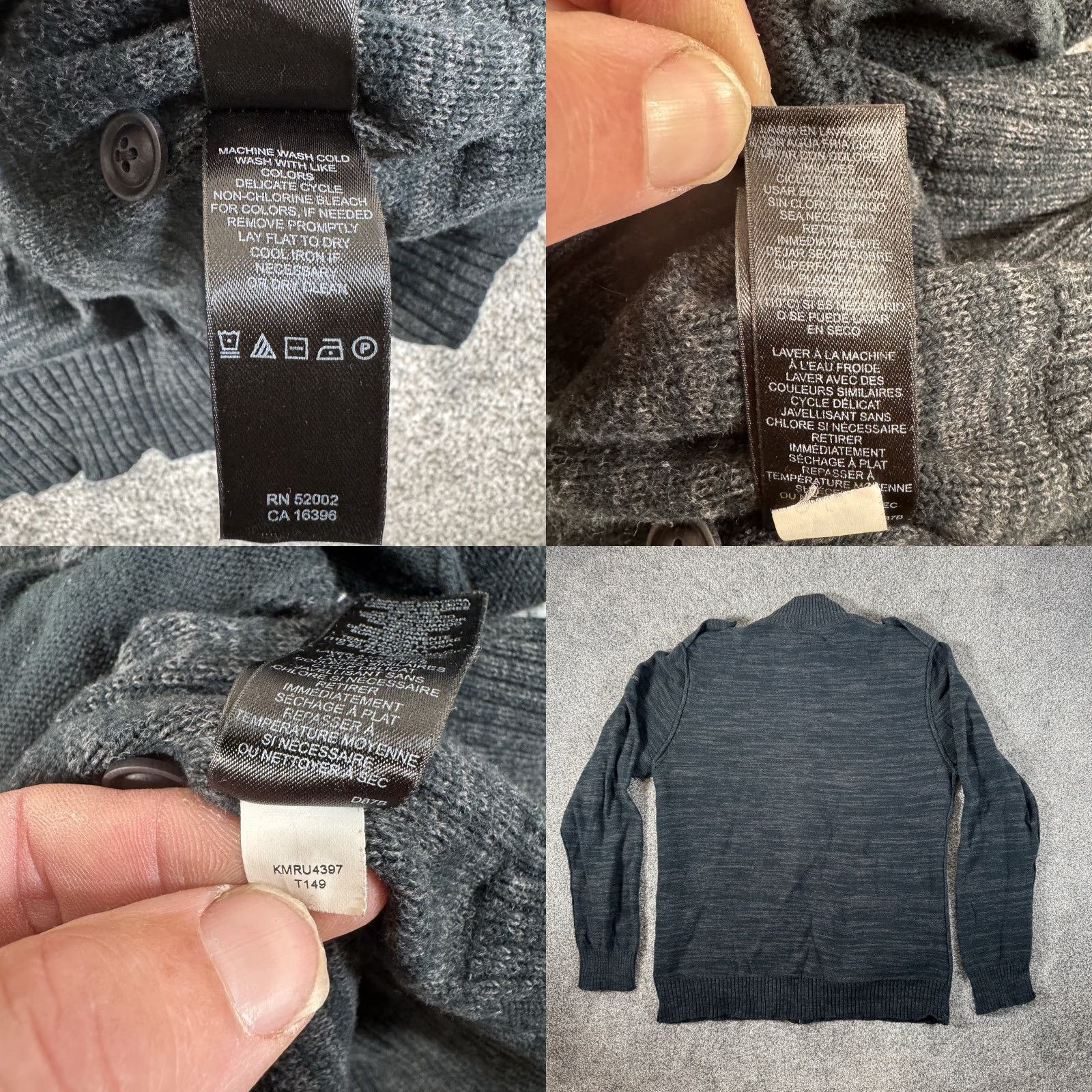 DKNY VINTAGE DKNY Jeans Sweater L Full Zip Marled Knit Streetwear Minimalist Layering Utility Mens Size US L / EU 52-54 / 3 - 9 Thumbnail