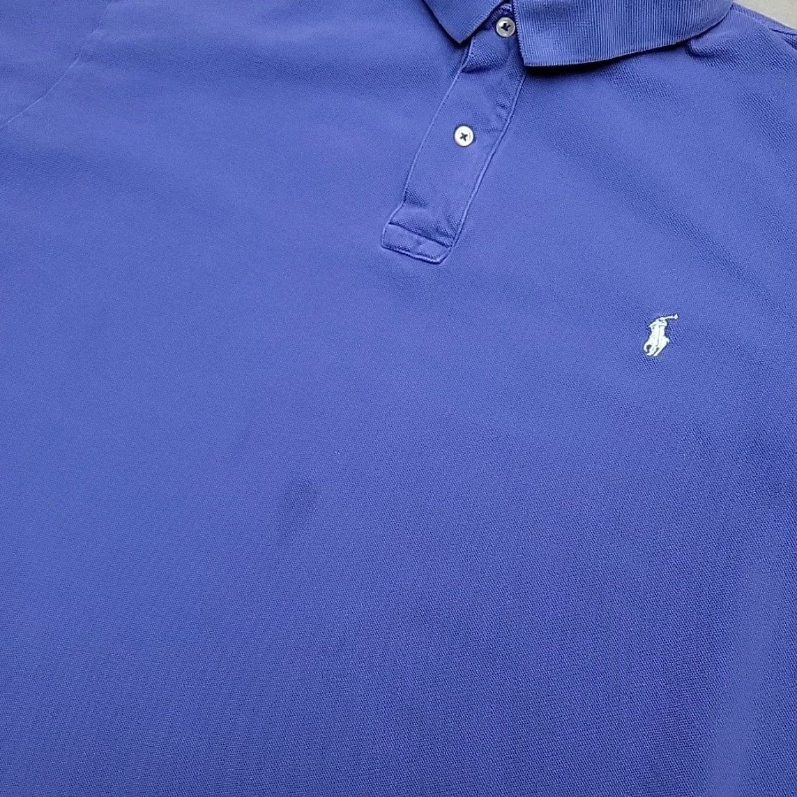 Polo Ralph Lauren Polo Ralph Lauren Shirt Mens 3XLT Blue 100% Cotton Short Sleeve Polo, Golf Casual, Big & Tall Size US XXL / EU 58 / 5 - 2 Thumbnail
