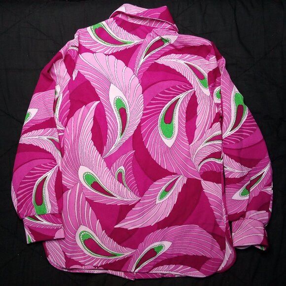 Vintage Vintage Pykettes Paisley Flourish Polyester Disco Shirt Size M / US 6-8 / IT 42-44 - 5 Thumbnail