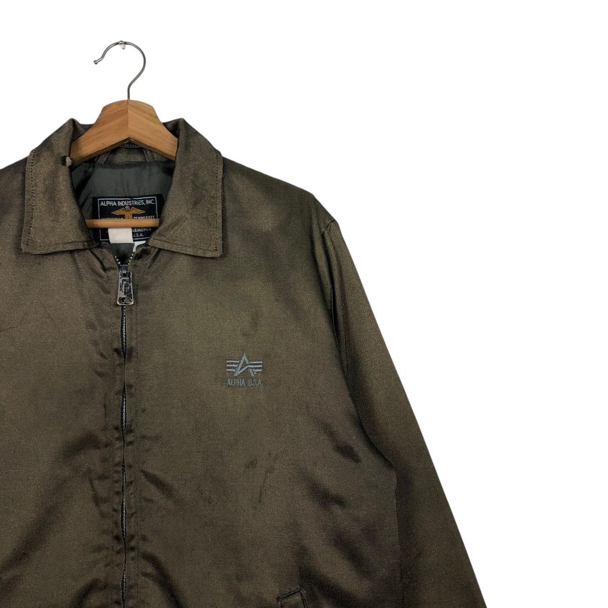 Alpha Industries 🔥VINTAGE ZIPPER JACKET BOMBER ALPHA INDUSTRIES MADE IN USA Size US M / EU 48-50 / 2 - 5 Thumbnail