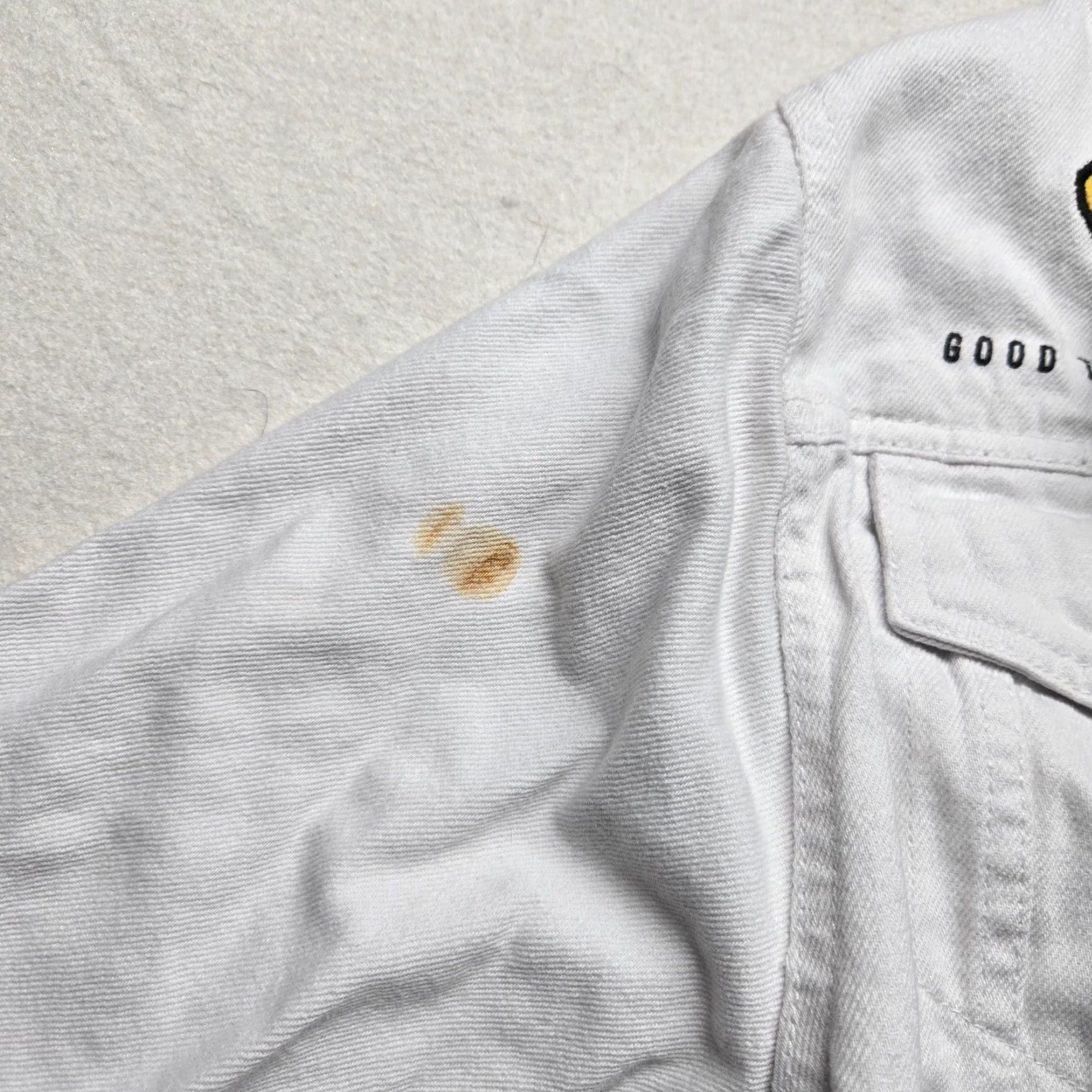 Vintage RUE21 White Denim Jacket - Women 2XL Trucker Button Up Cotton Long Sleeve 80s Casual Jacket Size 40" / US 18 - 6 Thumbnail