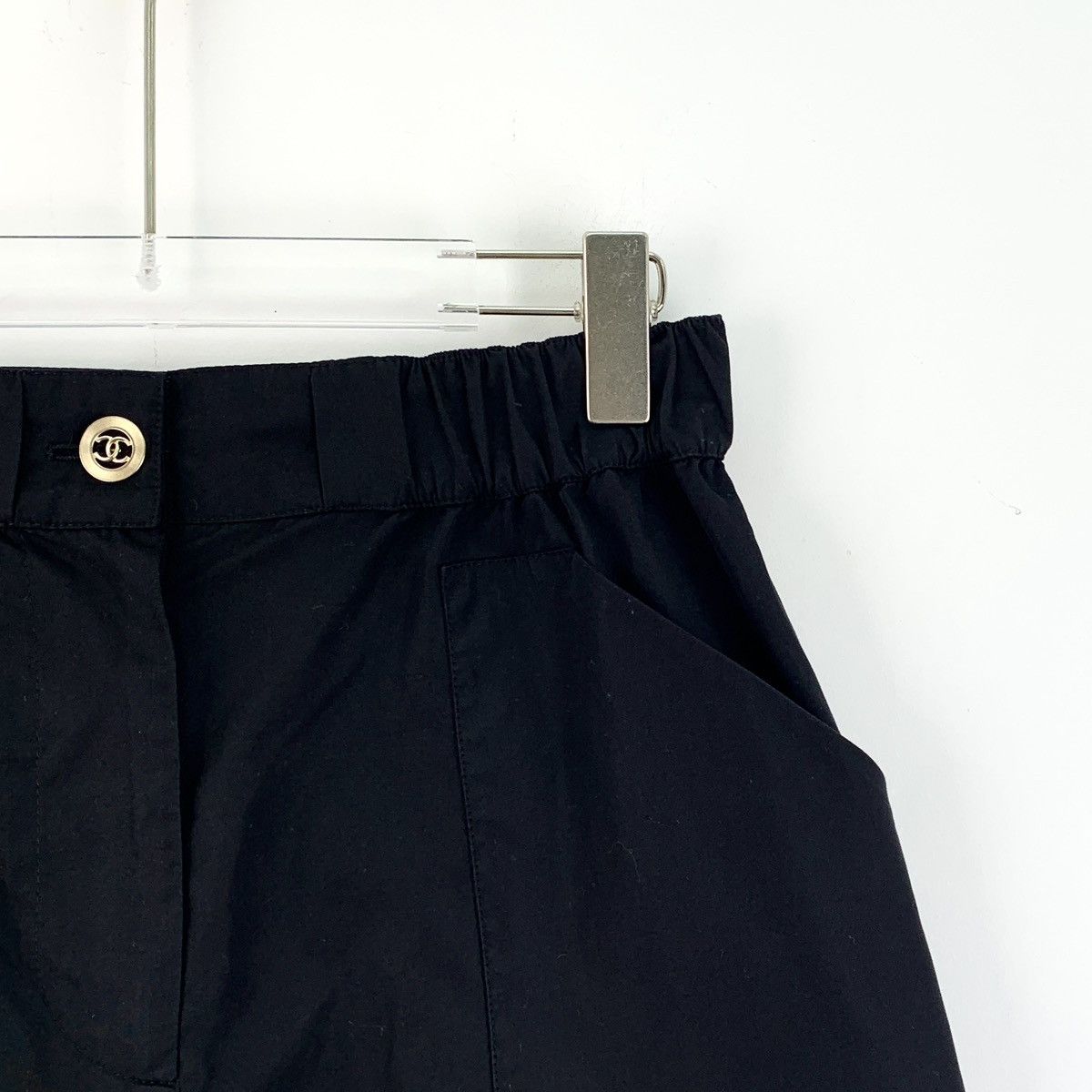 Chanel Chanel Black Ruffled Spliced Cotton Casual Shorts K26WX Size 26" / US 2 / IT 38 - 3 Thumbnail