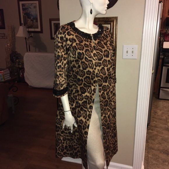 Vintage Newport News Women’s Jeweled Leopard Print 3/4 Sleeved Coat Size S / US 4 / IT 40 - 5 Thumbnail