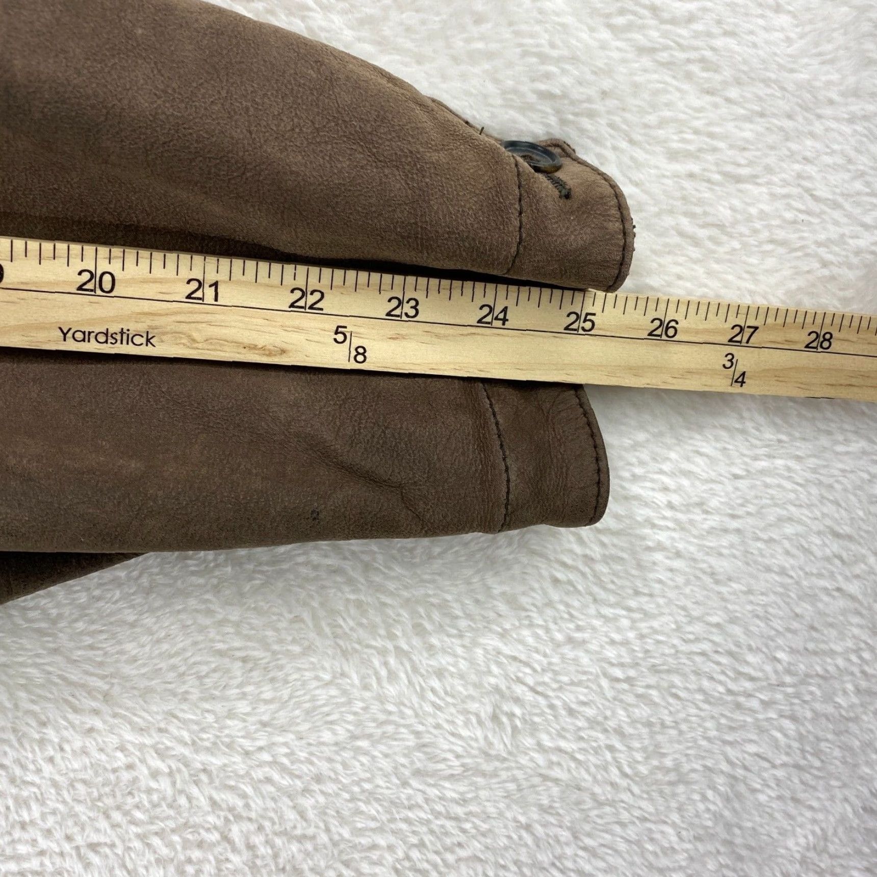 Banana Republic VINTAGE Banana Republic Brown Leather Heavy Button Up Coat Flannel Lined Large Men Coat Long Size US L / EU 52-54 / 3 - 5 Thumbnail