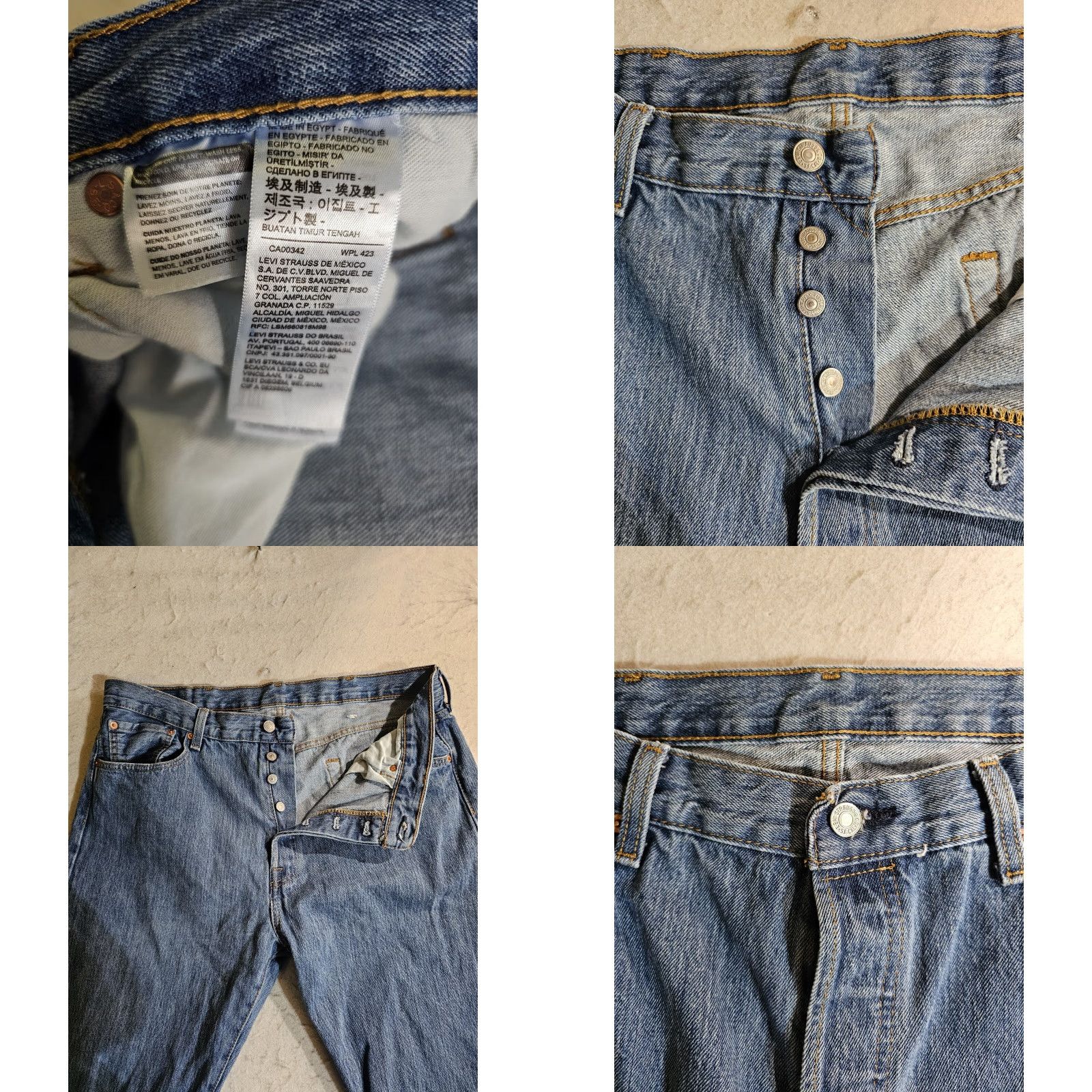 Levi's VINTAGE Levi's 501 XX Jeans Mens 38x36 Blue Light Wash Denim Distressed Cotton Y2K Size US 38 / EU 54 - 8 Thumbnail