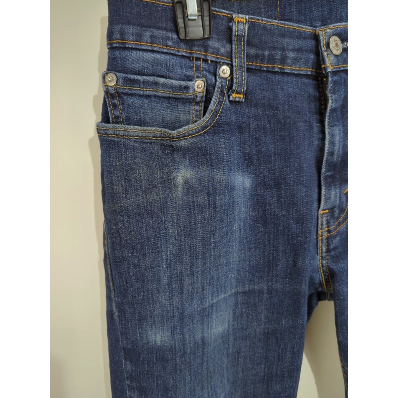 Levi's Levi's 511 Slim Fit Straight Leg Jeans Mens 33x32 Dark Wash Blue Stretch Denim Logo 5-Pocket Vintage No Size US 33 - 3 Thumbnail