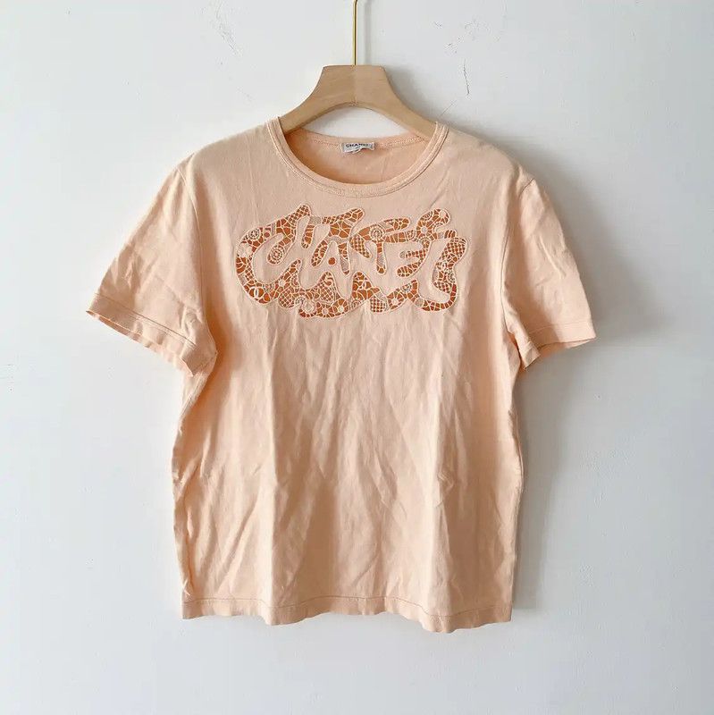 Chanel Chanel Pink Cotton Short Sleeve T-Shirt 0089 Size M / US 6-8 / IT 42-44 - 1 Thumbnail