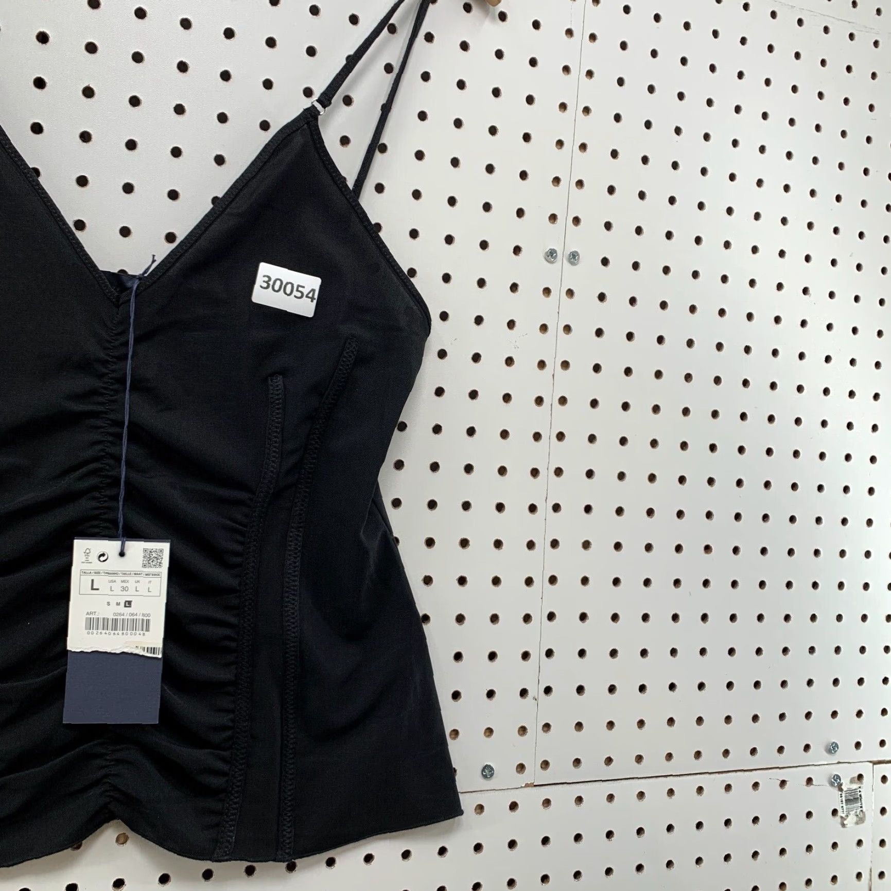 Zara NEW Zara Satin Camisole Tank Top Black Womens Large Strappy Sleeveless V-Neck Size L / US 10 / IT 46 - 4 Thumbnail