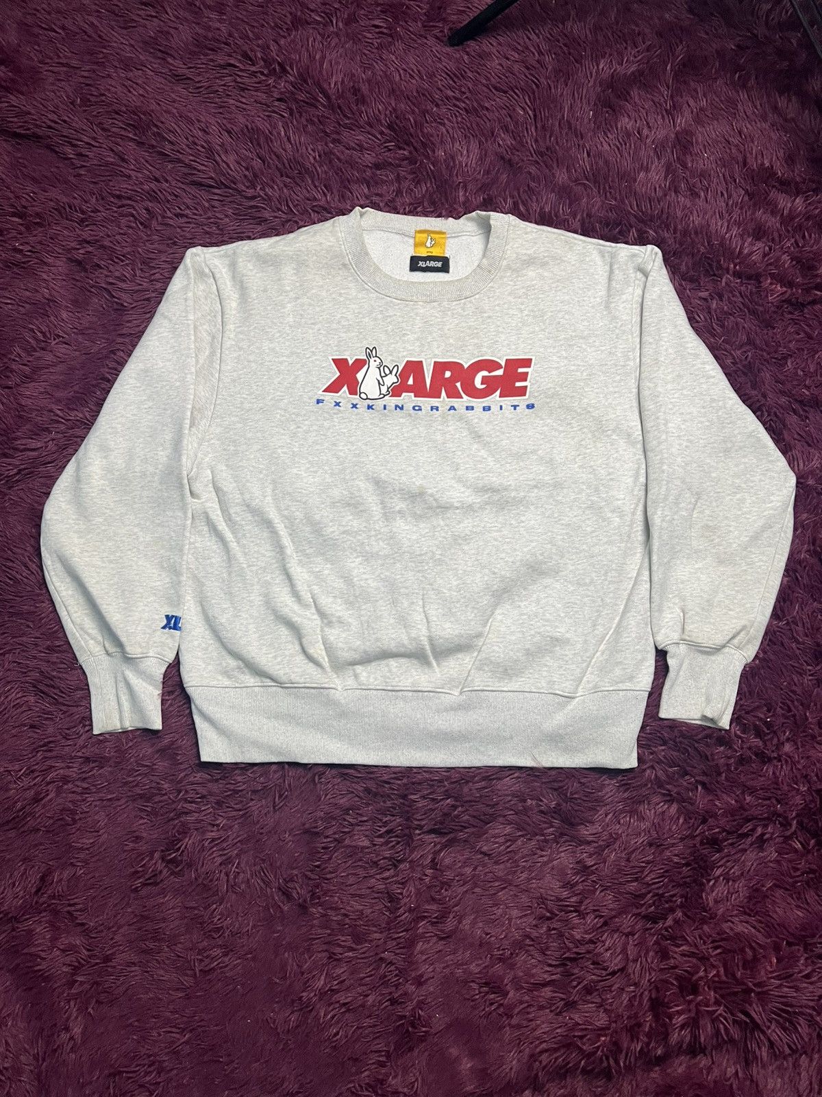 14th Addiction XLARGE x #FR2 Fxxking Rabbits Heather Grey Sweatshirt (46) Size US XL / EU 56 / 4 - 1 Thumbnail
