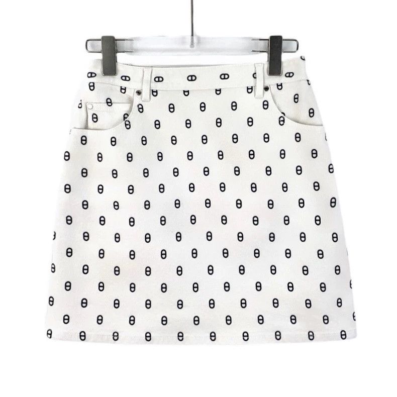 Hermes Hermes White Cotton Denim Skirt-yf Size US 38 / EU 54 - 1 Thumbnail