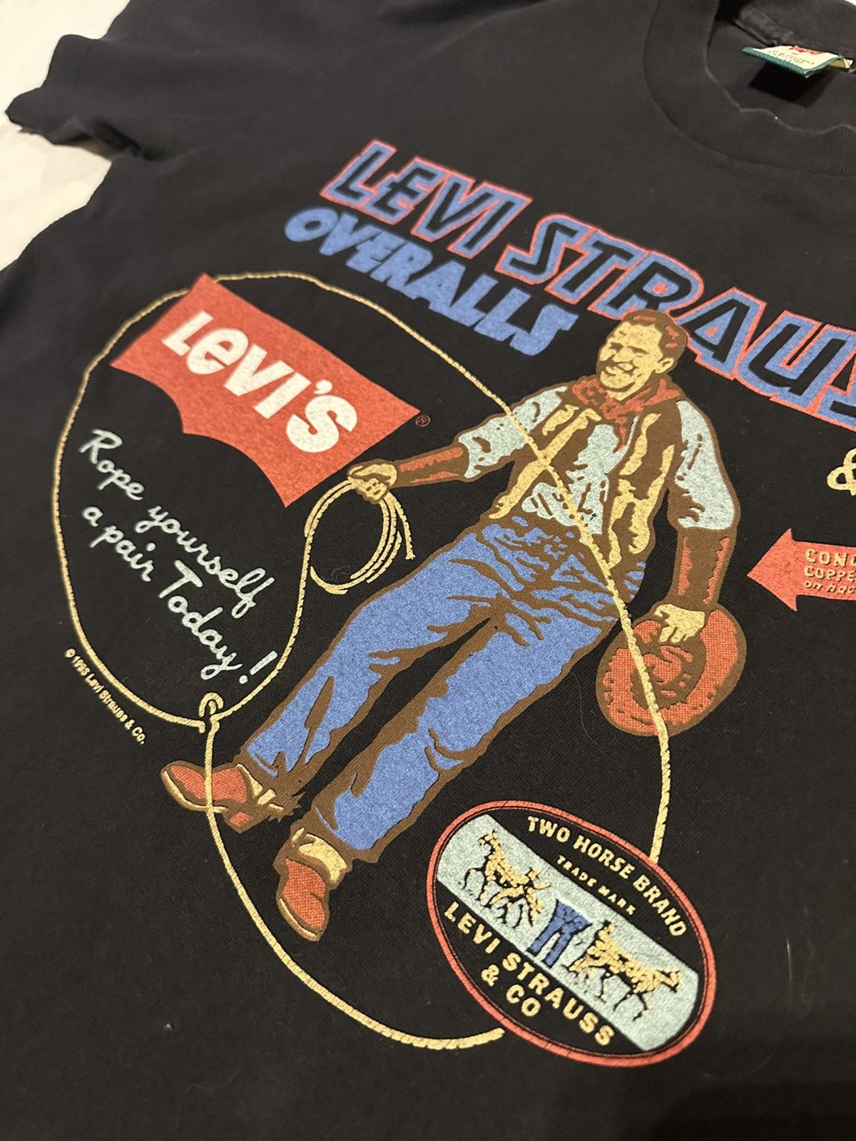 Levi's Vintage Clothing Vintage Levi's 1993 "Rope Yourself A Pair Today" T-Shirt Size US M / EU 48-50 / 2 - 4 Thumbnail