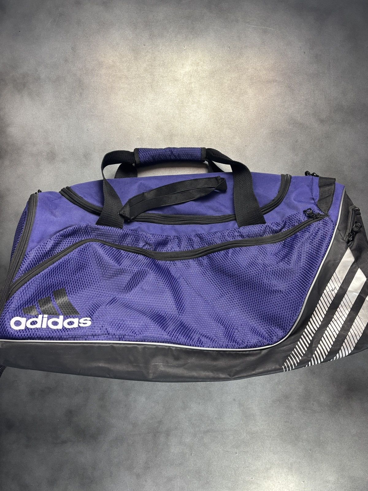 Adidas 2000s Adidas Duffle Bag Vintage Gym Bag Purple Sport Sack Size ONE SIZE - 2 Thumbnail