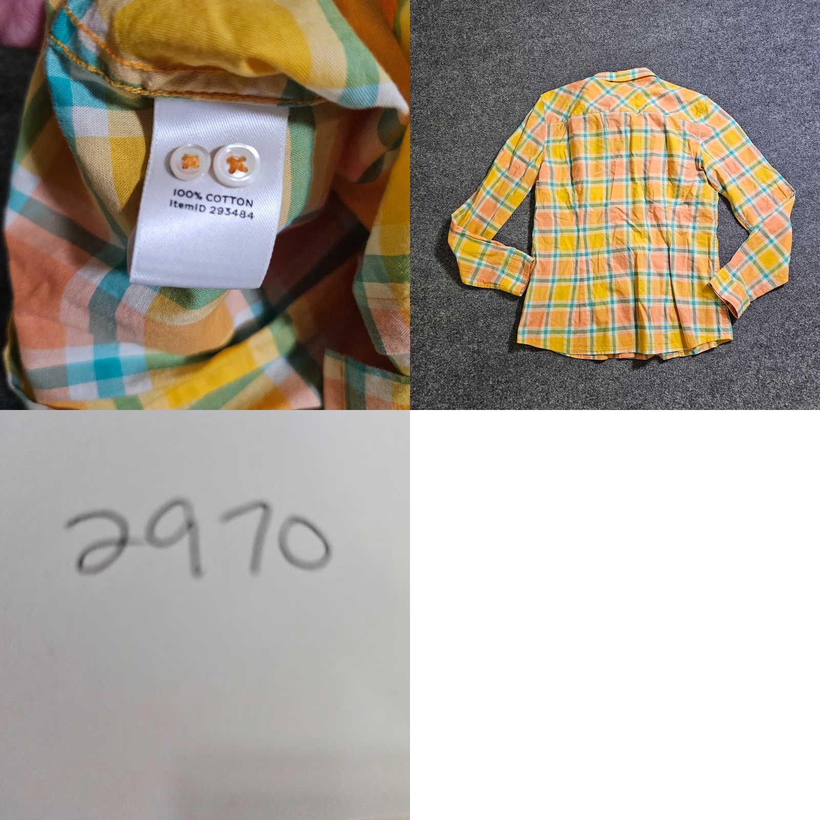 Vintage L.L. Bean Blouse Shirt Womens Size 10 Yellow Plaid Button Long Sleeve Casual Fall Winter Spring Ready to Ship Mens Womens Girls Boys Size L / US 10 / IT 46 - 8 Thumbnail