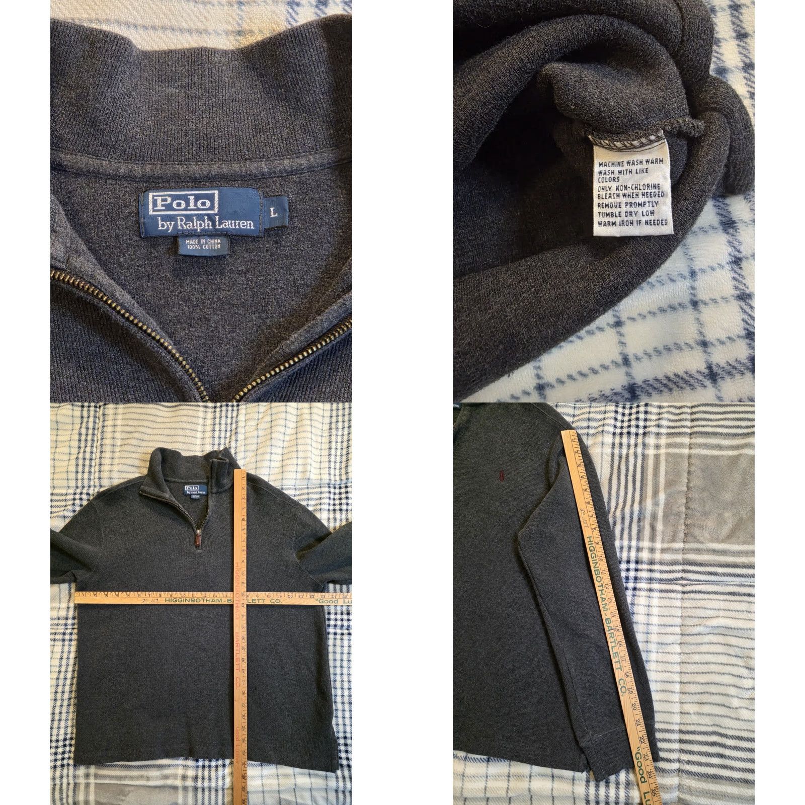 Polo Ralph Lauren VINTAGE Polo Ralph Lauren Pullover Sweater 1/4 Zip Mock Neck Charcoal Gray L Mens Knit Cotton Zipper Logo 90s Preppy Classic Size US L / EU 52-54 / 3 - 8 Thumbnail