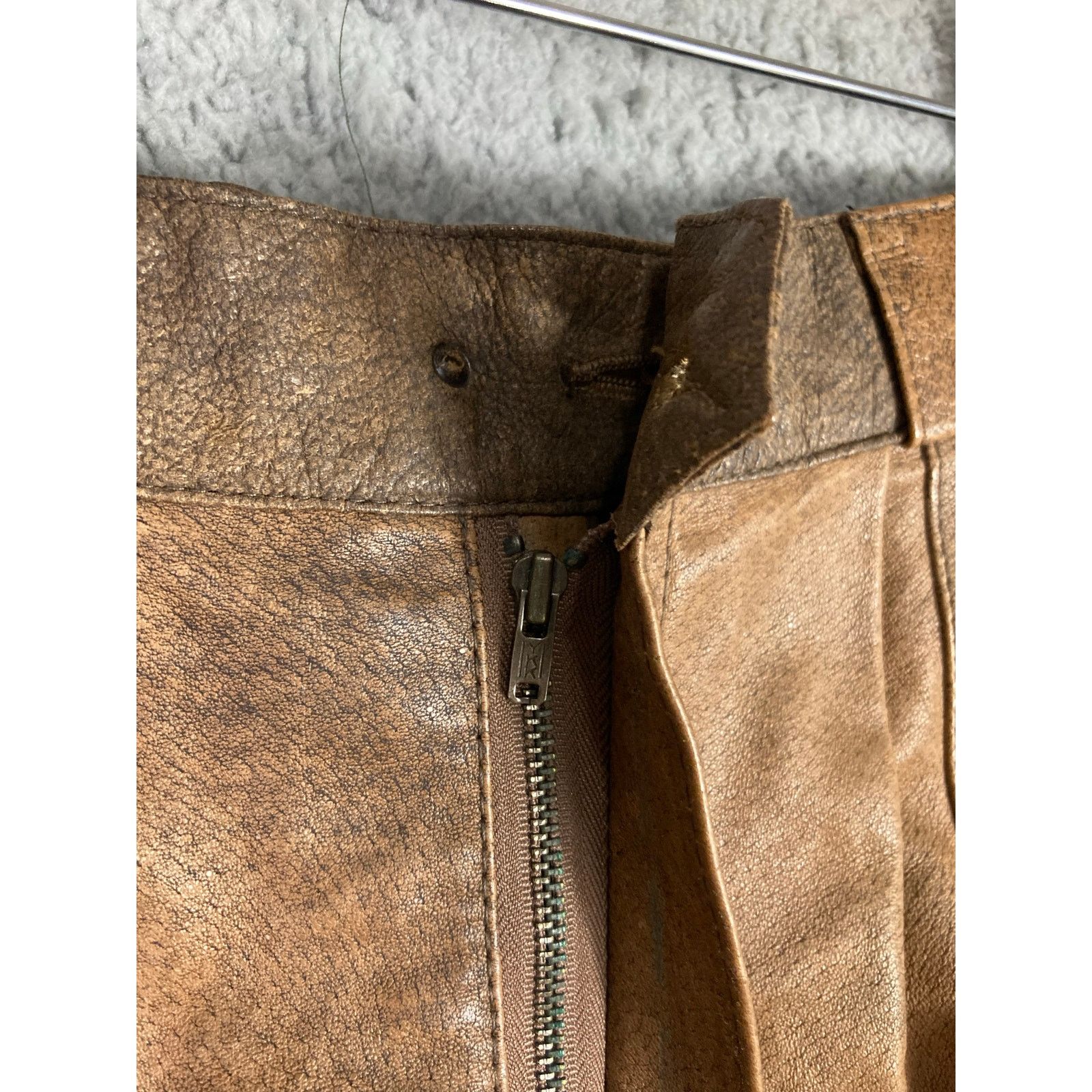 Vintage Women's Vintage Leather Pants Brown Size 8 80s International Size 30" / US 8 / IT 44 - 10 Thumbnail