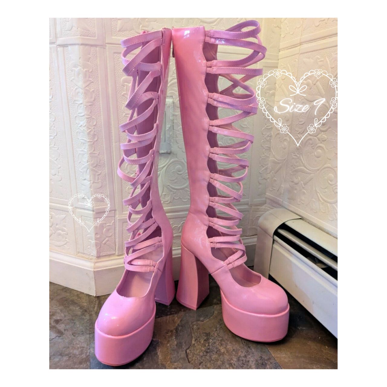 Dolls Kill Dolls Kill Sugar Thrillz "Enchanted To Meet U" Pink Heels Size US 9 / IT 39 - 2 Thumbnail