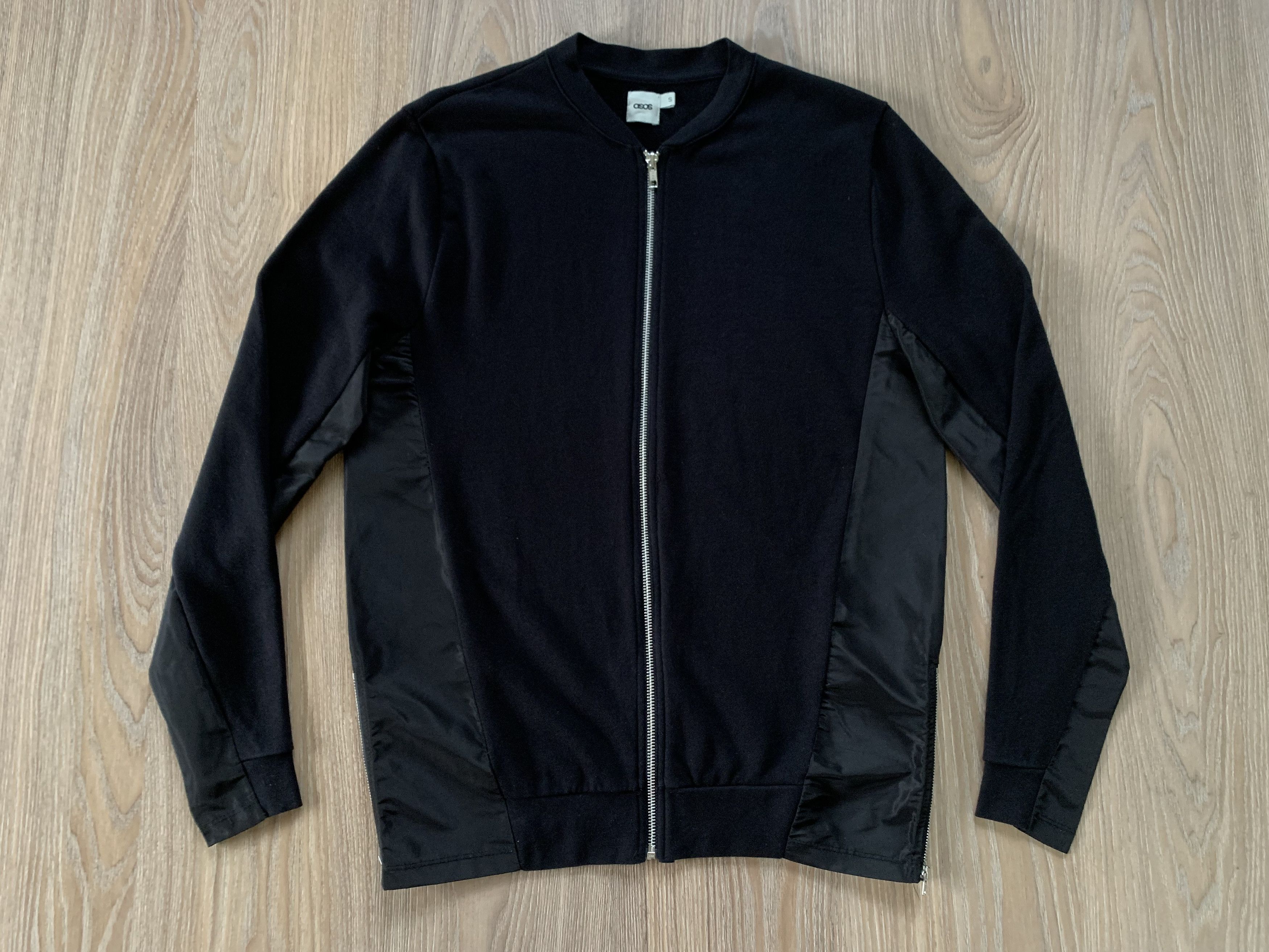 Asos ASOS Black Zip Sweatshirt Bomber Size US S / EU 44-46 / 1 - 2 Thumbnail