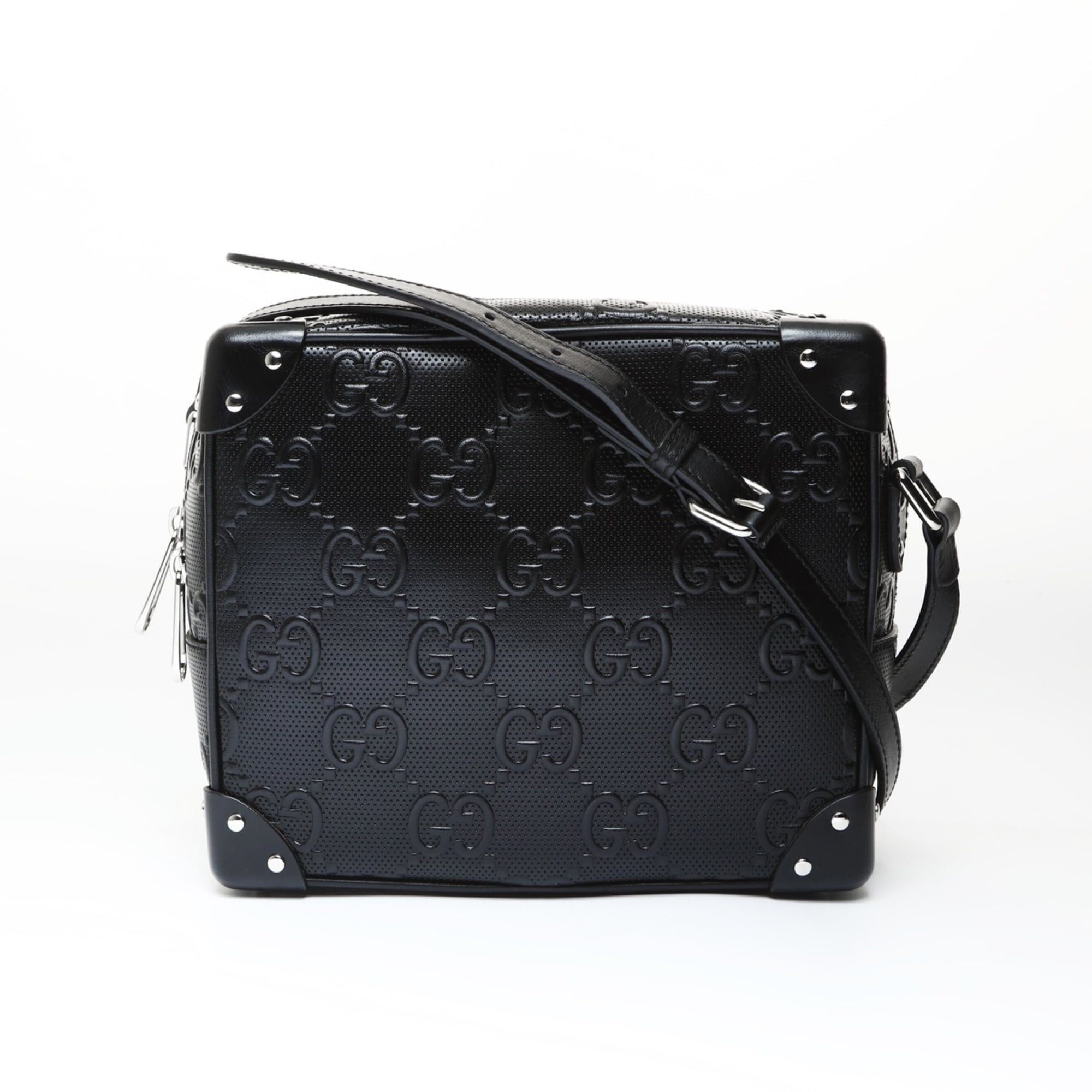 Gucci Gucci GG Embossed Trunk Crossbody Shoulder Bag, Black Size ONE SIZE - 1 Thumbnail