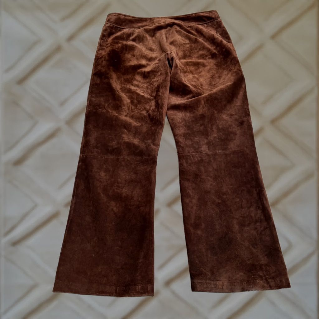 Pendleton VINTAGE Pendleton Suede Leather Pants Womens 12 Brown High Rise Straight Leg Chino 90s Retro Casual Workwear Womens Size 34" / US 12 / IT 48 - 1 Thumbnail