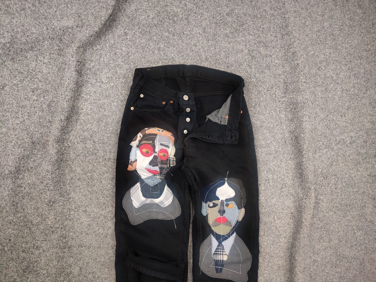 Levi's Vintage 90's Levi’s 501 Sashiko Face Jeans junya watanabe Size US 34 / EU 50 - 2 Thumbnail