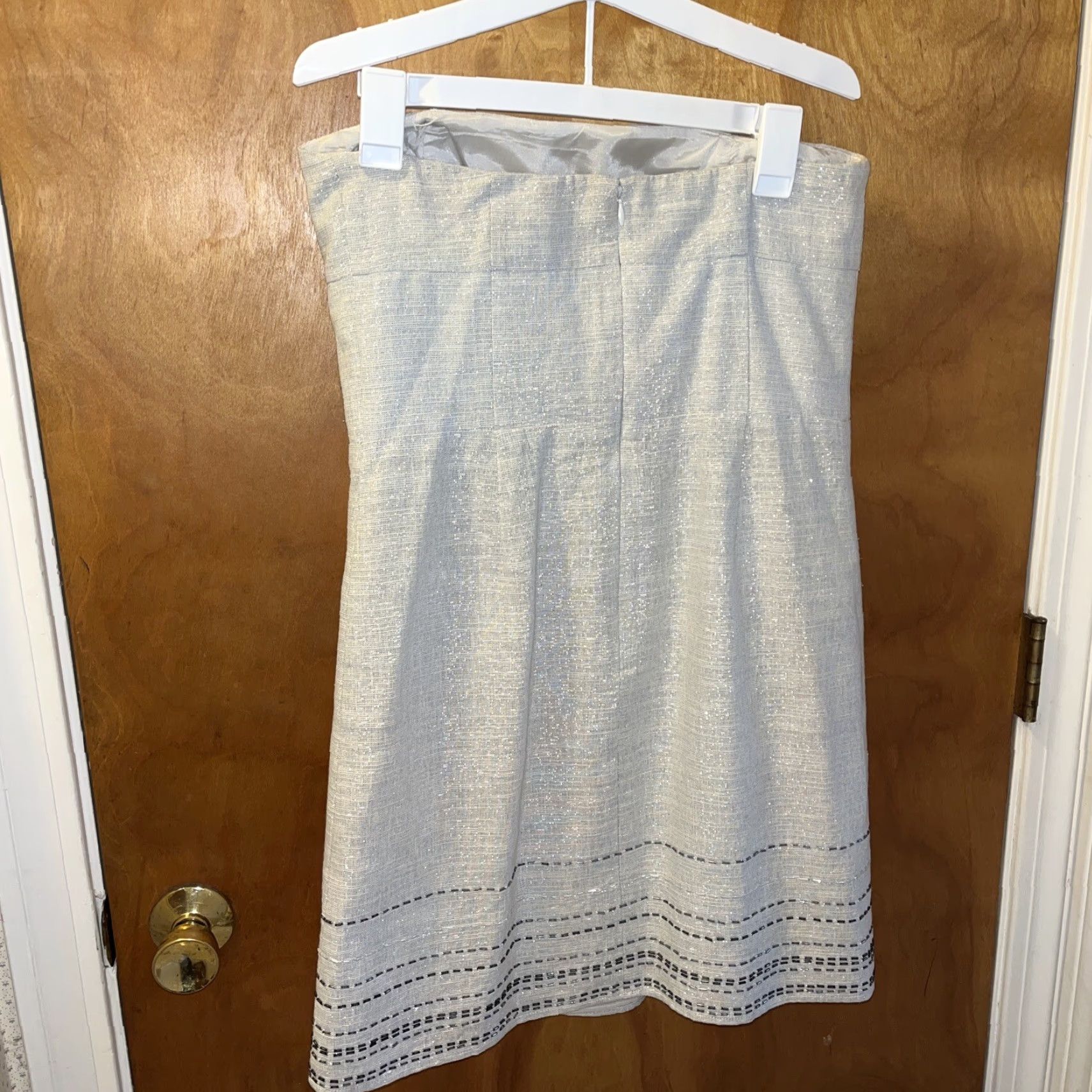 Ann Taylor Ann Taylor Loft Linen Dress Womens Short Size 6 Beige Beaded Gold Thread Cocktail Party Wedding Size M / US 6-8 / IT 42-44 - 5 Thumbnail