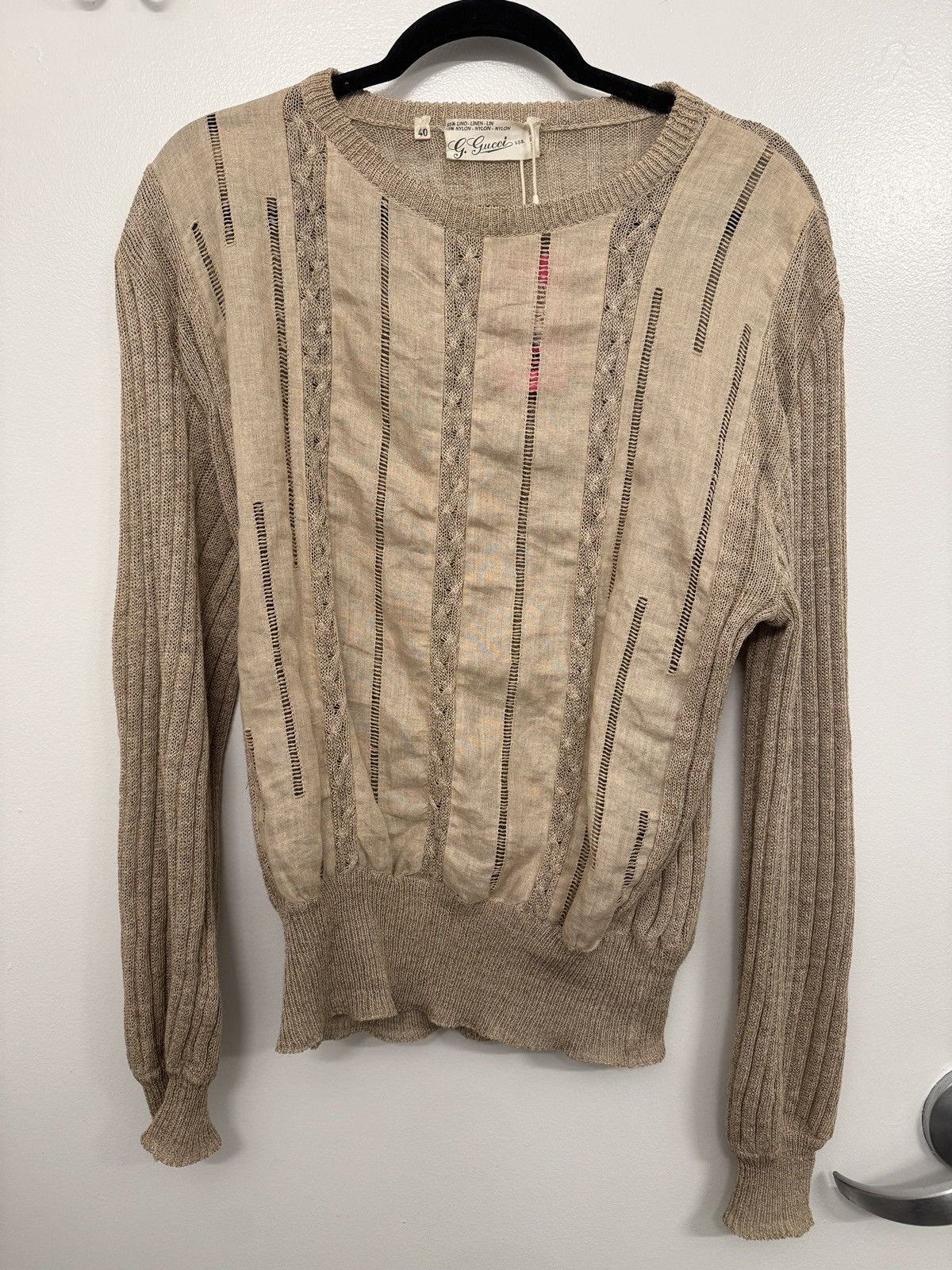 Gucci 1960s Gucci Linen Sweater from Museum Size US S / EU 44-46 / 1 - 1 Thumbnail