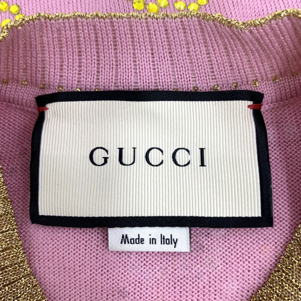 Gucci Gucci Pink Rhinestone Wool Long Sleeve Knit Sweater K26WX Size XS / US 0-2 / IT 36-38 - 5 Thumbnail