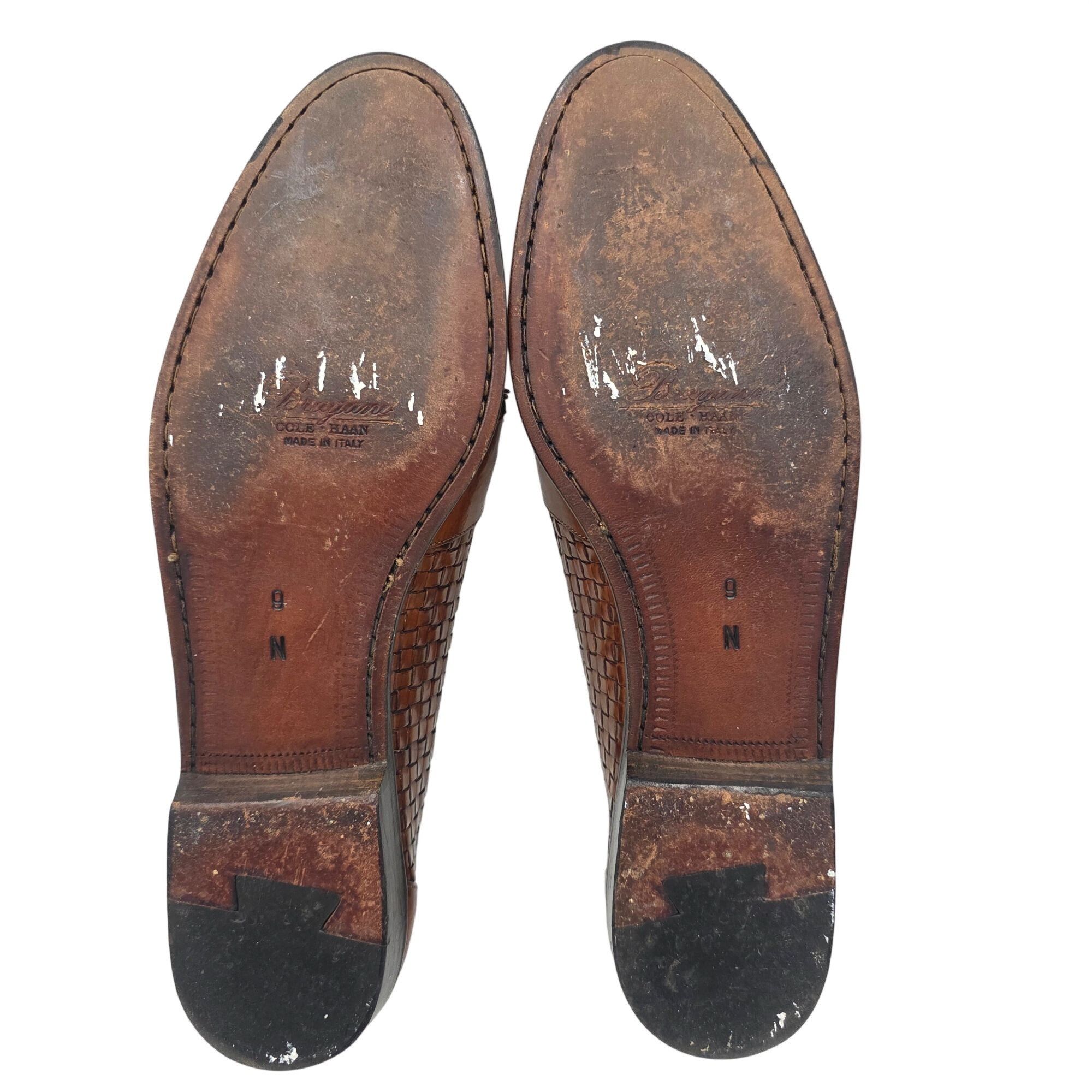 Bragano Vintage Bragano Cole Haan Brown Leather Woven Tassel Loafers Size US 9 / EU 42 - 3 Thumbnail