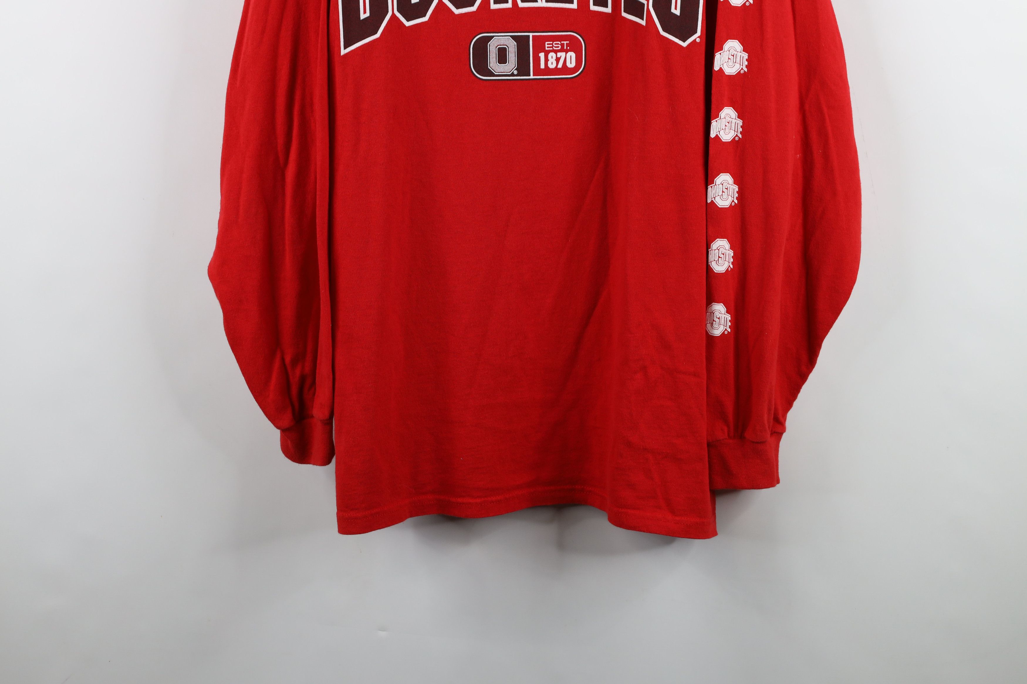 Vintage Vintage 90s Ohio State University Long Sleeve T-Shirt Red Size US XL / EU 56 / 4 - 3 Thumbnail
