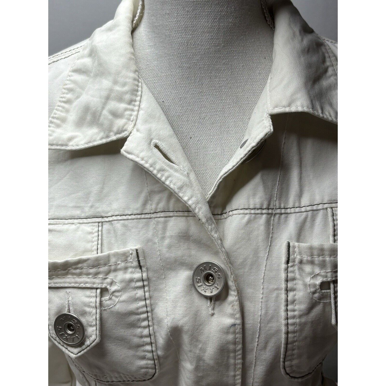 Miss Sixty MISS SIXTY Retro Y2K Women's White Jacket - M Size M / US 6-8 / IT 42-44 - 6 Thumbnail