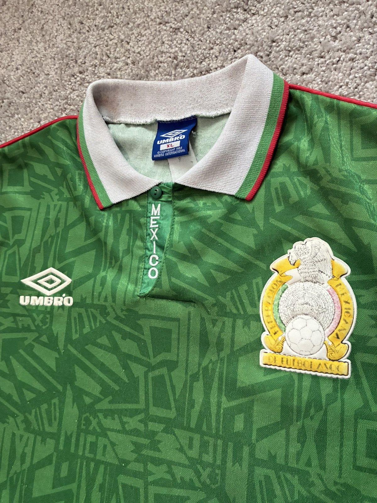 Umbro 1994 Mexico Home Jersey Size US XL / EU 56 / 4 - 5 Thumbnail