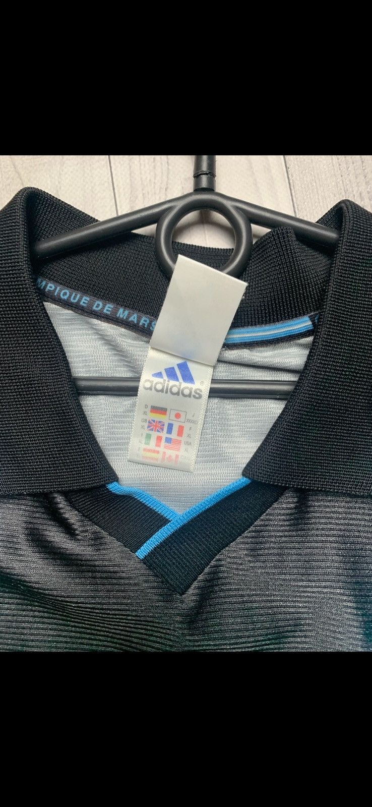 Adidas × Vintage Vintage Olympic Marseille soccer jersey adidas black away XL Size US XL / EU 56 / 4 - 4 Thumbnail