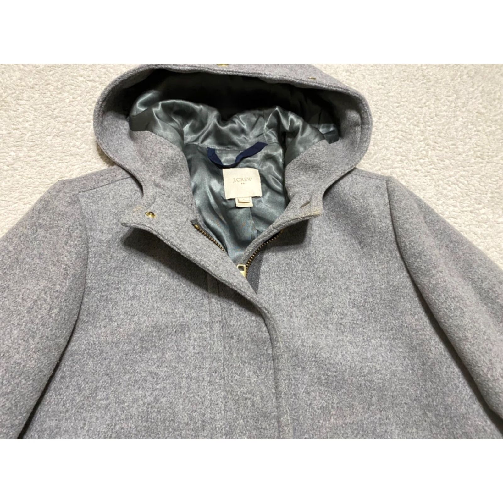 J.Crew VINTAGE J.CREW Coat Parka Wool Gray 4 Women Full Zip Snap Button Pockets Mid-Length Wool Blend Jacket Measurements First Class? Size S / US 4 / IT 40 - 3 Thumbnail