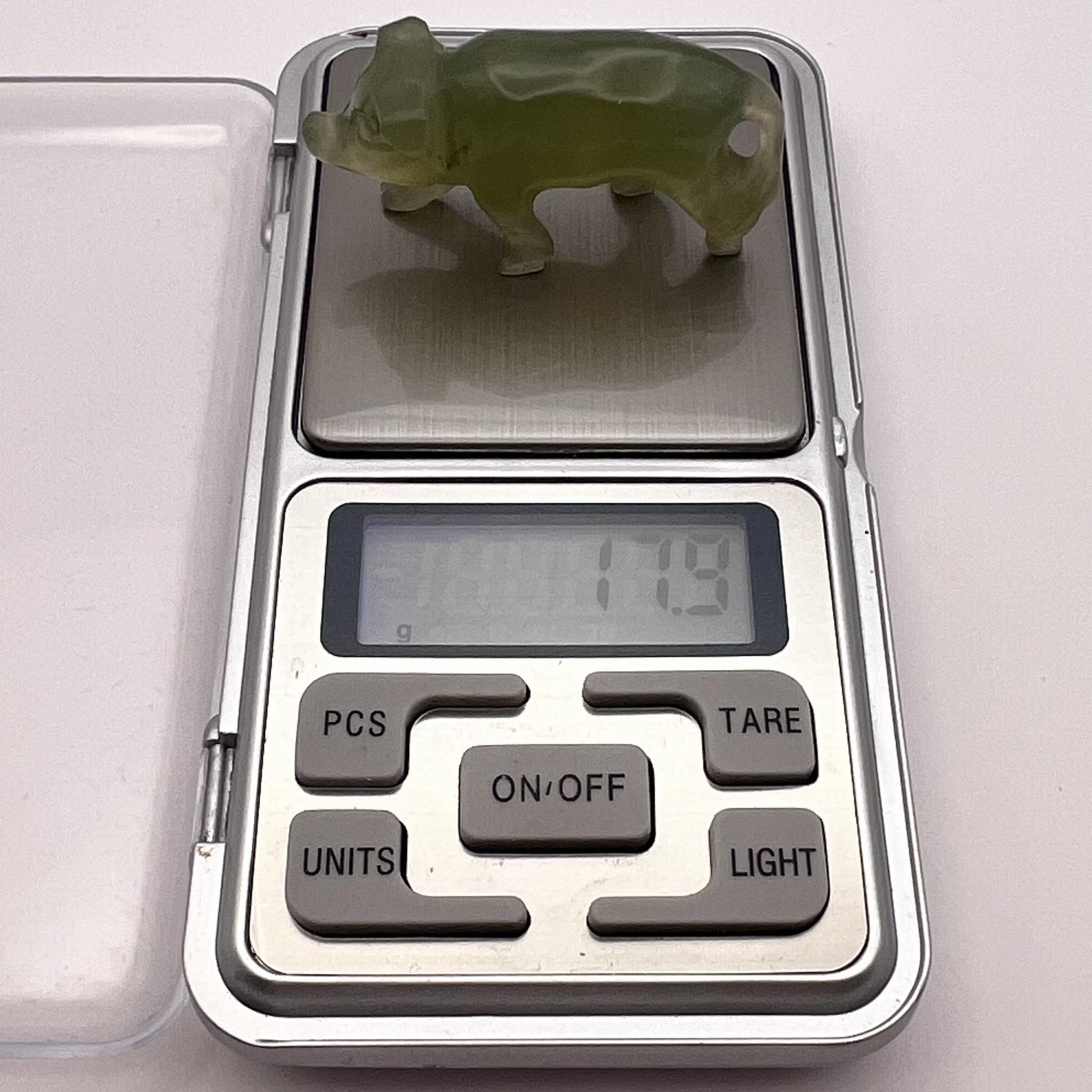 Vintage Vintage Miniature Figure Hand Carved Nephrite Jade Pig Size ONE SIZE - 3 Thumbnail